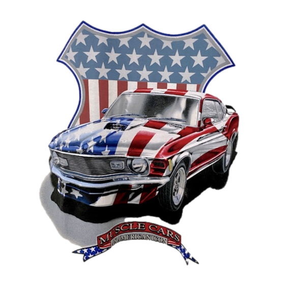 Men’s Short Sleeve Muscle Car T-shirt Size L - Picture 2 of 5